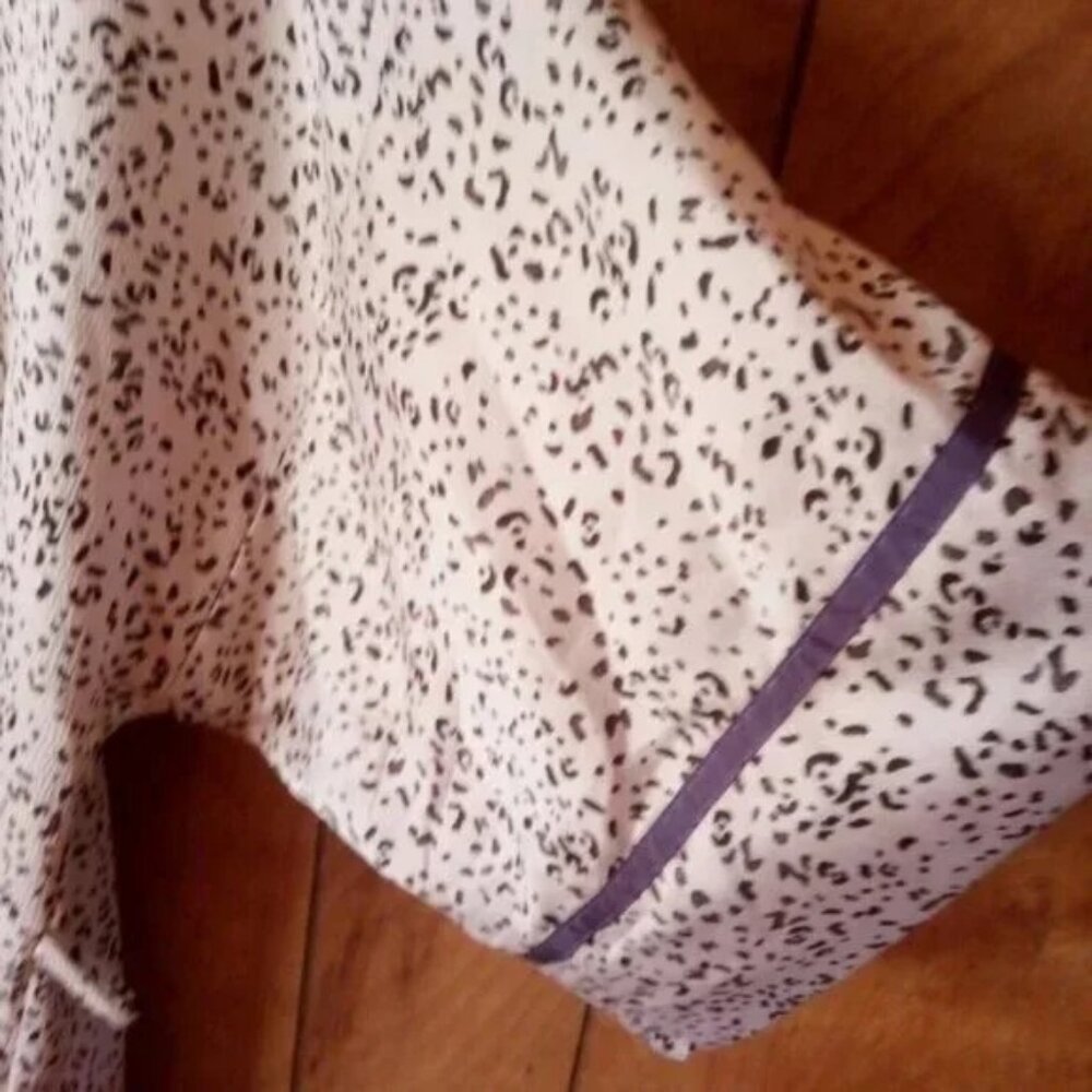 Midnight Leopard Print Housecoat Robe Women’s XL Kimono Sleeve Belted Lounge - Picture 4 of 6